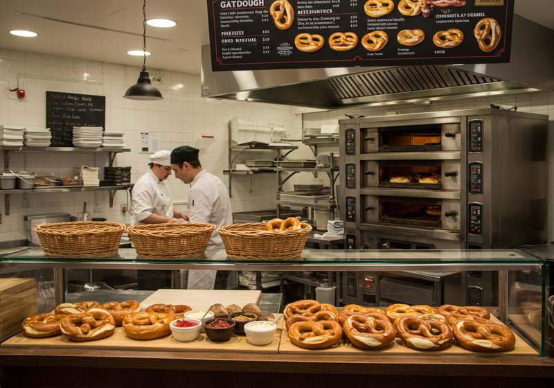 Traditional Bavarian pretzel with coarse salt