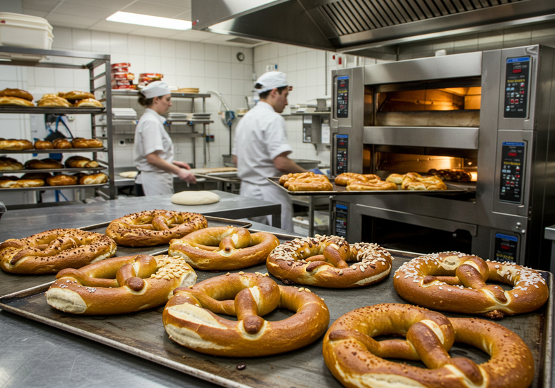 Traditional Bavarian pretzel with coarse salt