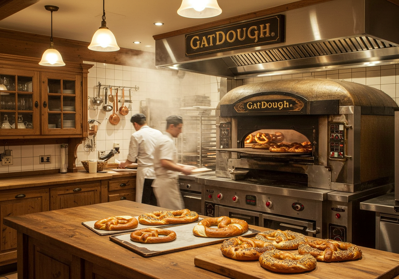Traditional Bavarian pretzel with coarse salt